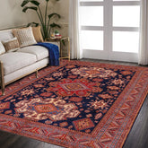 handmade Geometric Super Kazak Blue Red Hand Knotted RECTANGLE 100% WOOL area rug 8 x 10